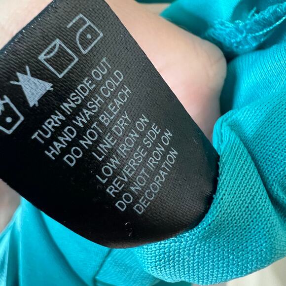 Thirty Thirty Slip Dress MEDIUM Blue Party Feather Trim Mini Going Out Cocktail - Picture 10 of 13